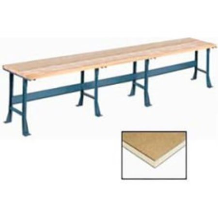 GLOBAL EQUIPMENT Production Workbench w/ Shop Top Square Edge, 180"W x 36"D, Gray 500312